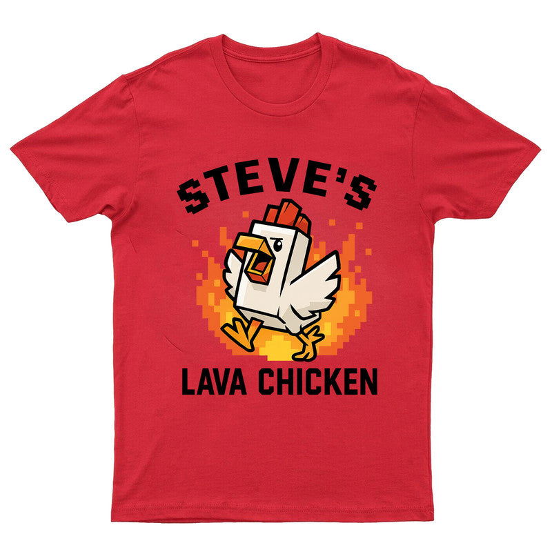 Steves Lava Chicken Mens Kids Printed Tshirt - TheMonkeyTees