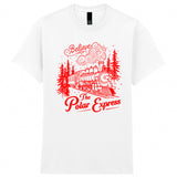 Polar Express Adult Kids T-Shirt Believe Train Santa Holiday Family Matching Xmas Tee