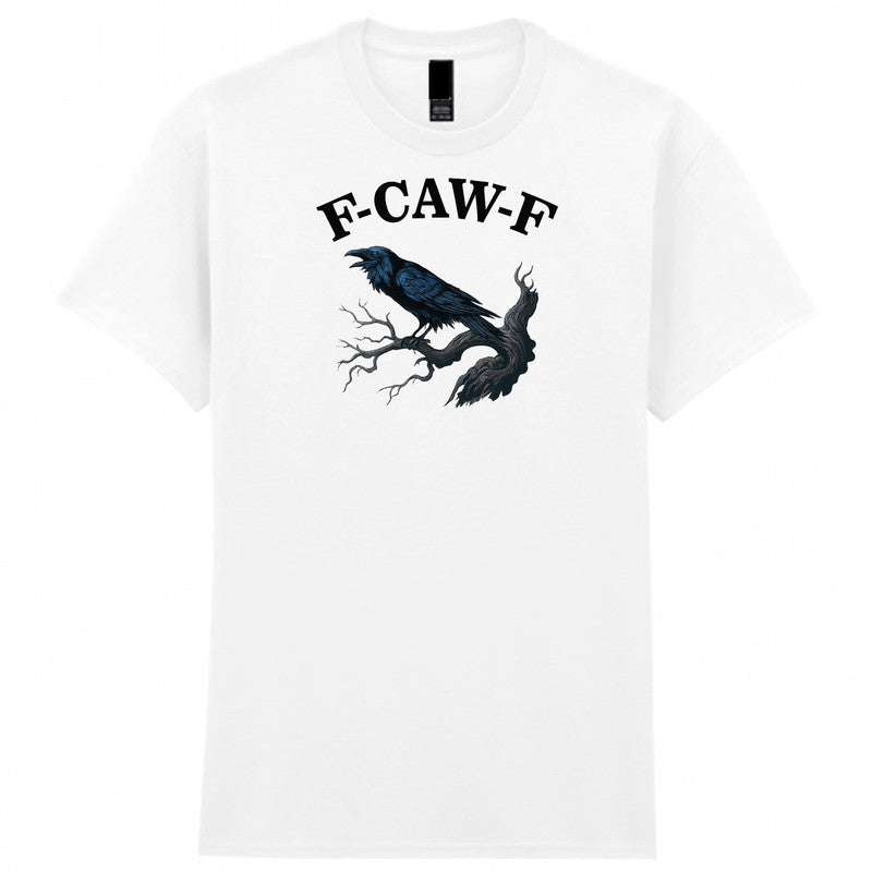 F-CAW-F Raven Mens T-Shirt Funny Gothic Crow Halloween Top