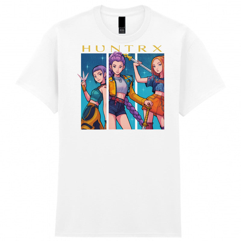 Kpop Hunters Mens Kids Tshirt Demon Huntrix Fan Gift Anime Cartoon Style Unisex