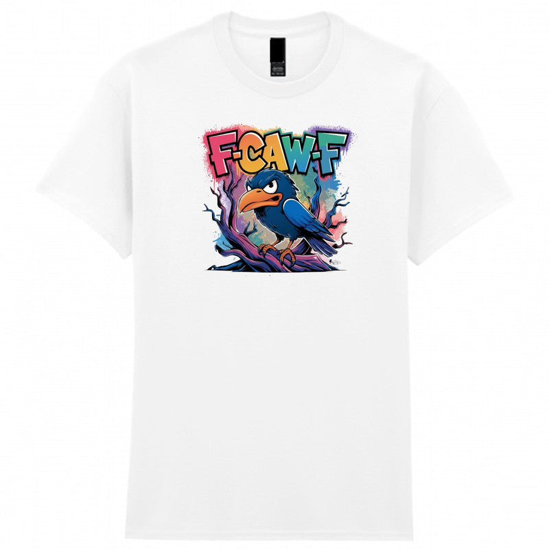 F-Caw-F Crow Adult Kids T-Shirt Birds Animals Halloween Tee