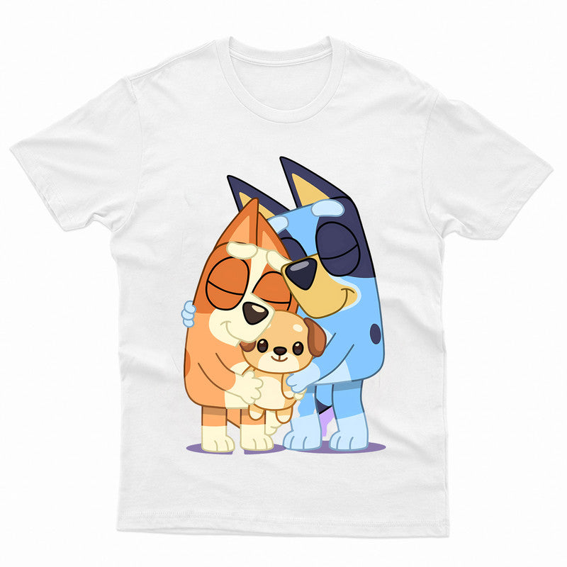 Bluey Dog Adult Kids T-Shirt Father's Day School Tee