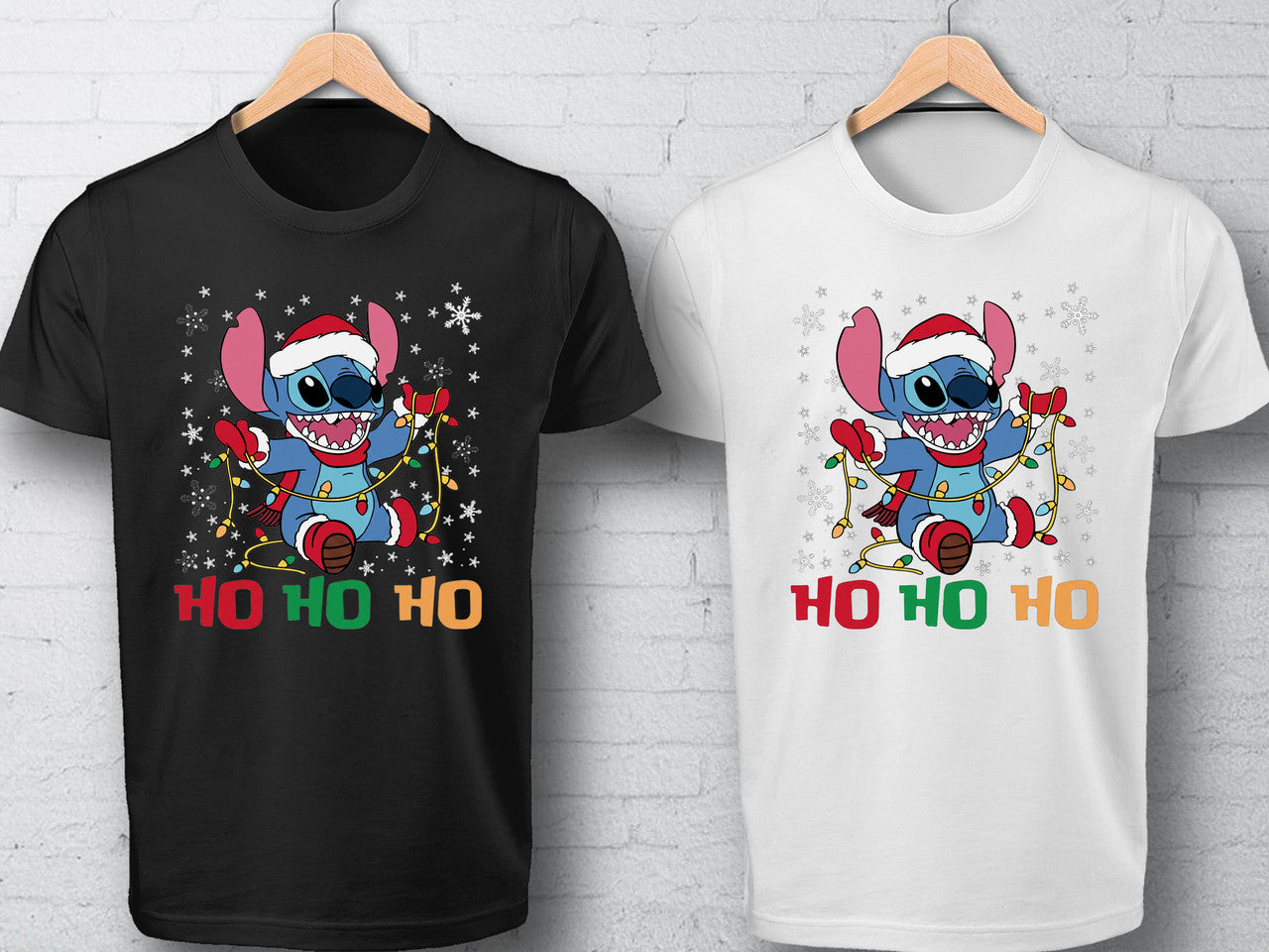 Christmas Lilo Stitch Adult Kids T-Shirt Santa Funny Xmas Tee