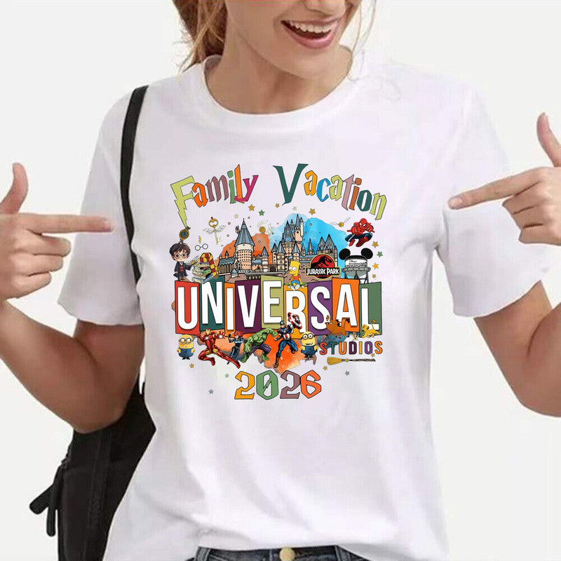 Universal Disney New Year Adult Kids T-Shirt Family Vacation 2026 Tee