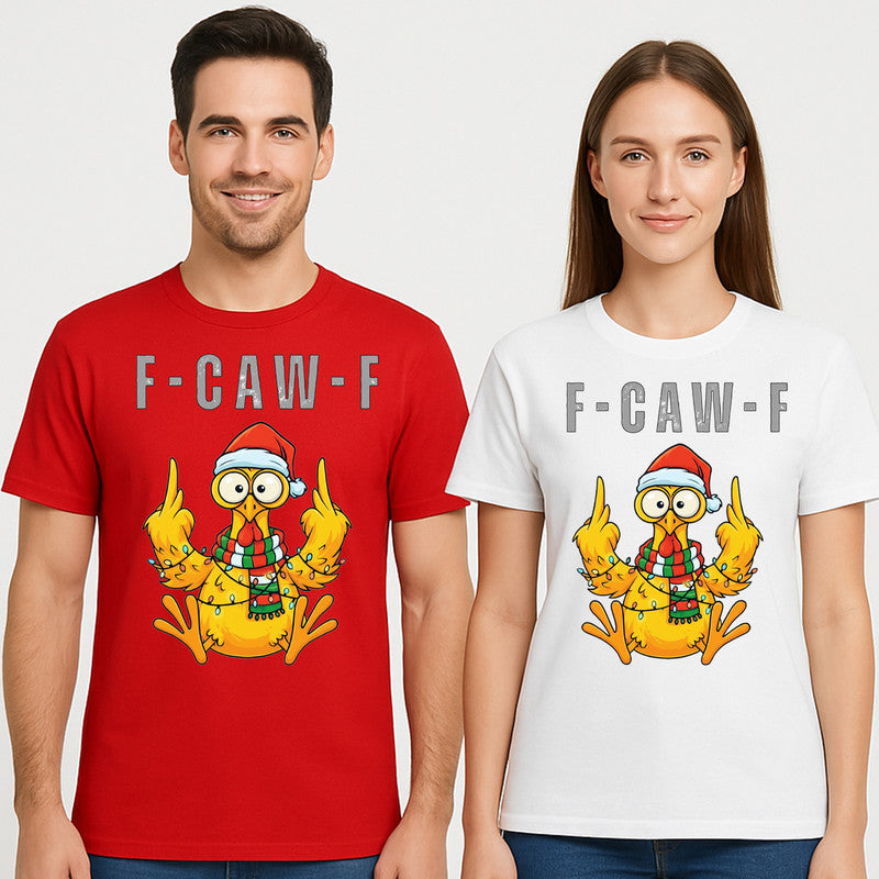 Sarcastic Christmas F-Caw-F Adult Kids T-Shirt Xmas Funny Tee