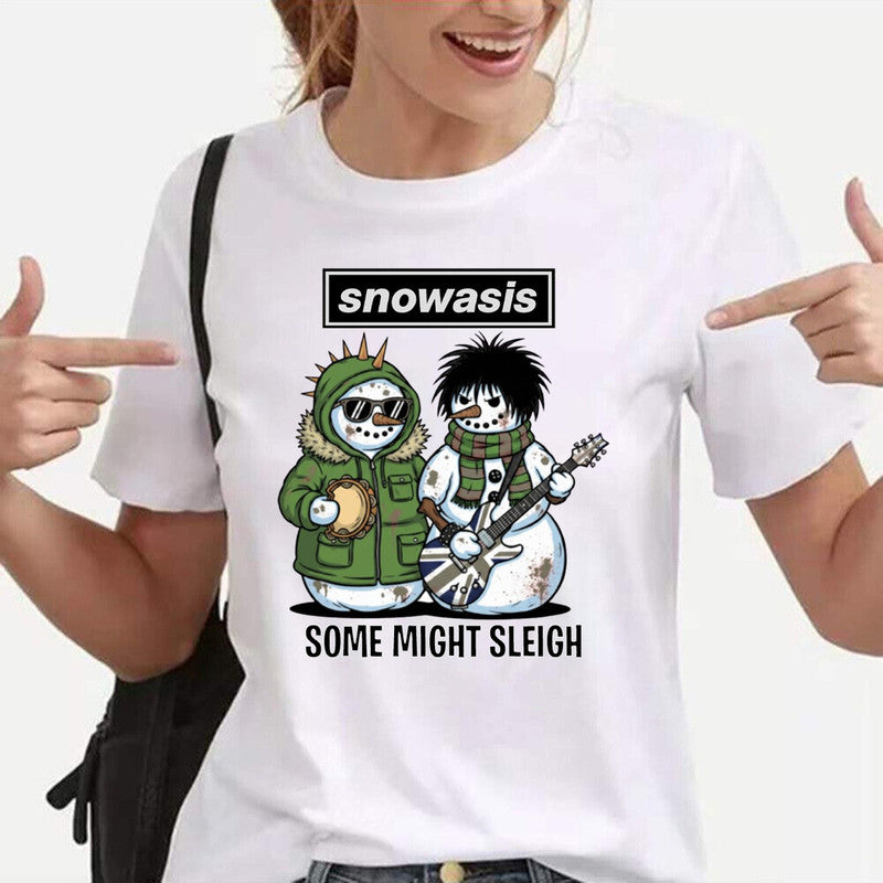 Snowasis Some Might Sleigh Oasis Funny Christmas Unisex Kids Tee