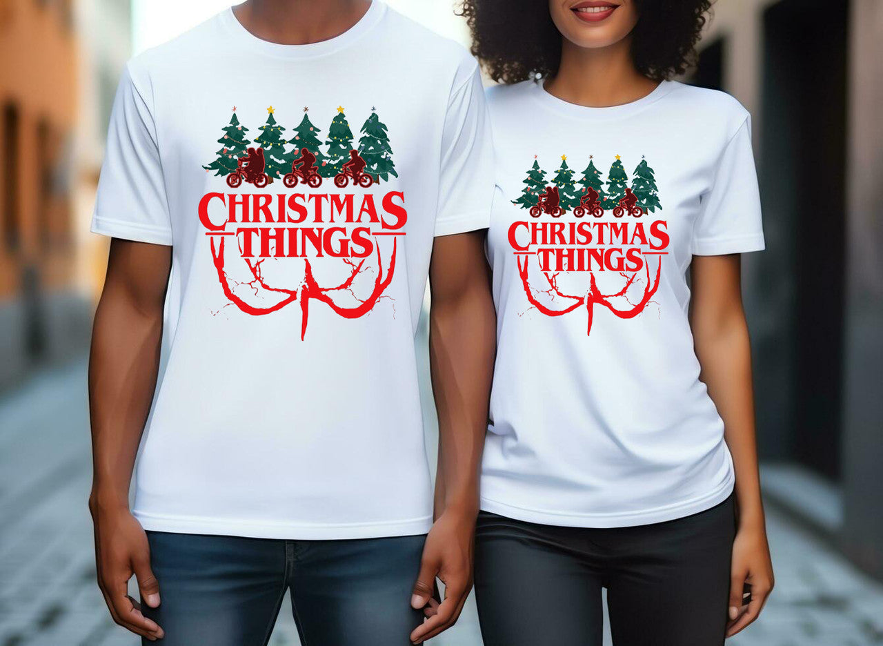 Strangers Thing Christmas Tree Adult Kids T-Shirt Xmas TV Show Tee