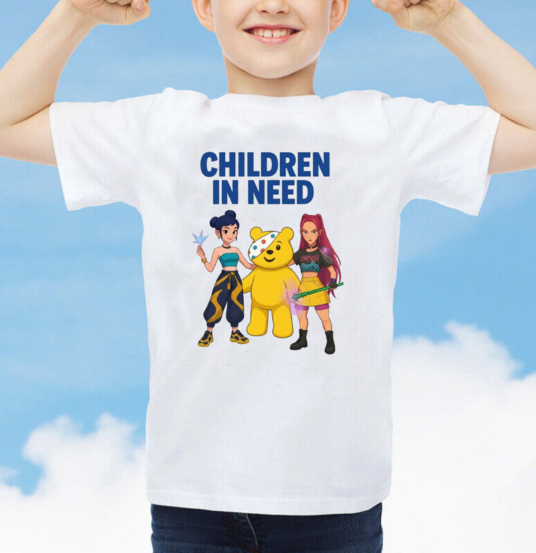 Pudsey Bear Adult Kids T-Shirt K-Pop Demon Spotty Day Tee