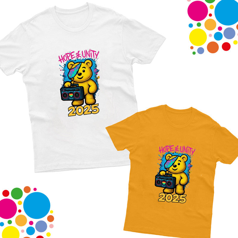 Hope And Unity Pudsey Bear Kids T-Shirt Spotty 2025 Tee