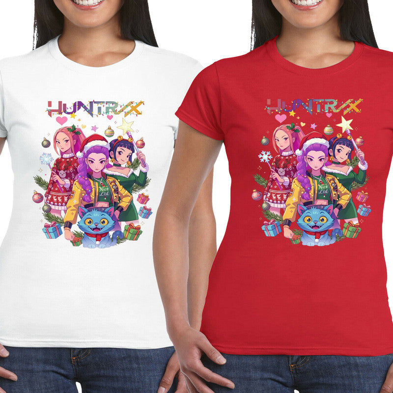 Christmas K-Pop Demon Huntrix Adult Kids T-Shirt Music Xmas Tee
